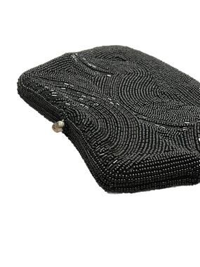 Vintage‎ Womens Clutch Bag Beaded Handbag Wedding Formal Cocktail Party Black